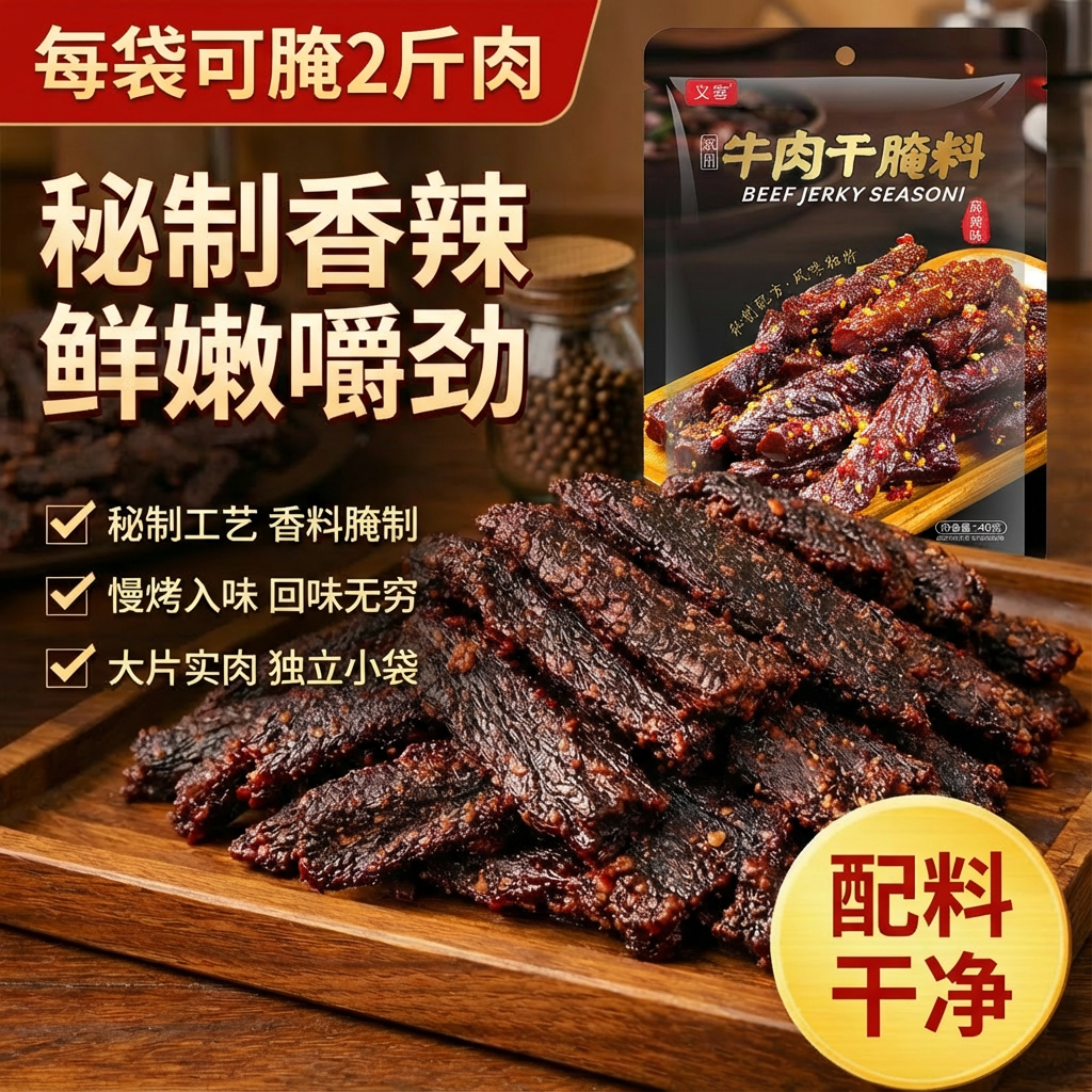 正宗自制牛肉干腌制料旗舰店五香味麻香辣味0无添加专用手撕牛肉
