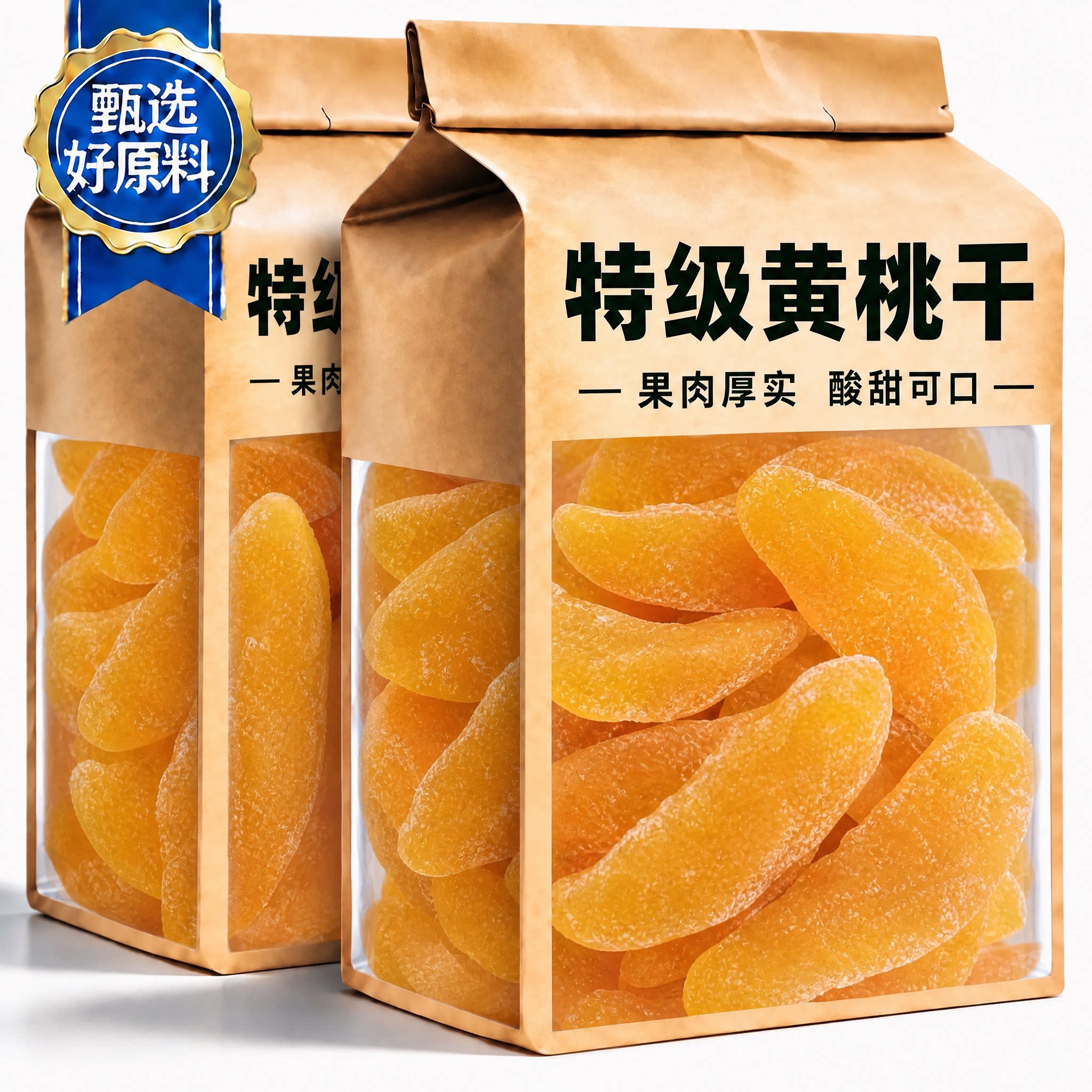 黄桃干2026新货非盐津桃肉零食果脯蜜饯桃子干水果干桃脯酸甜果干