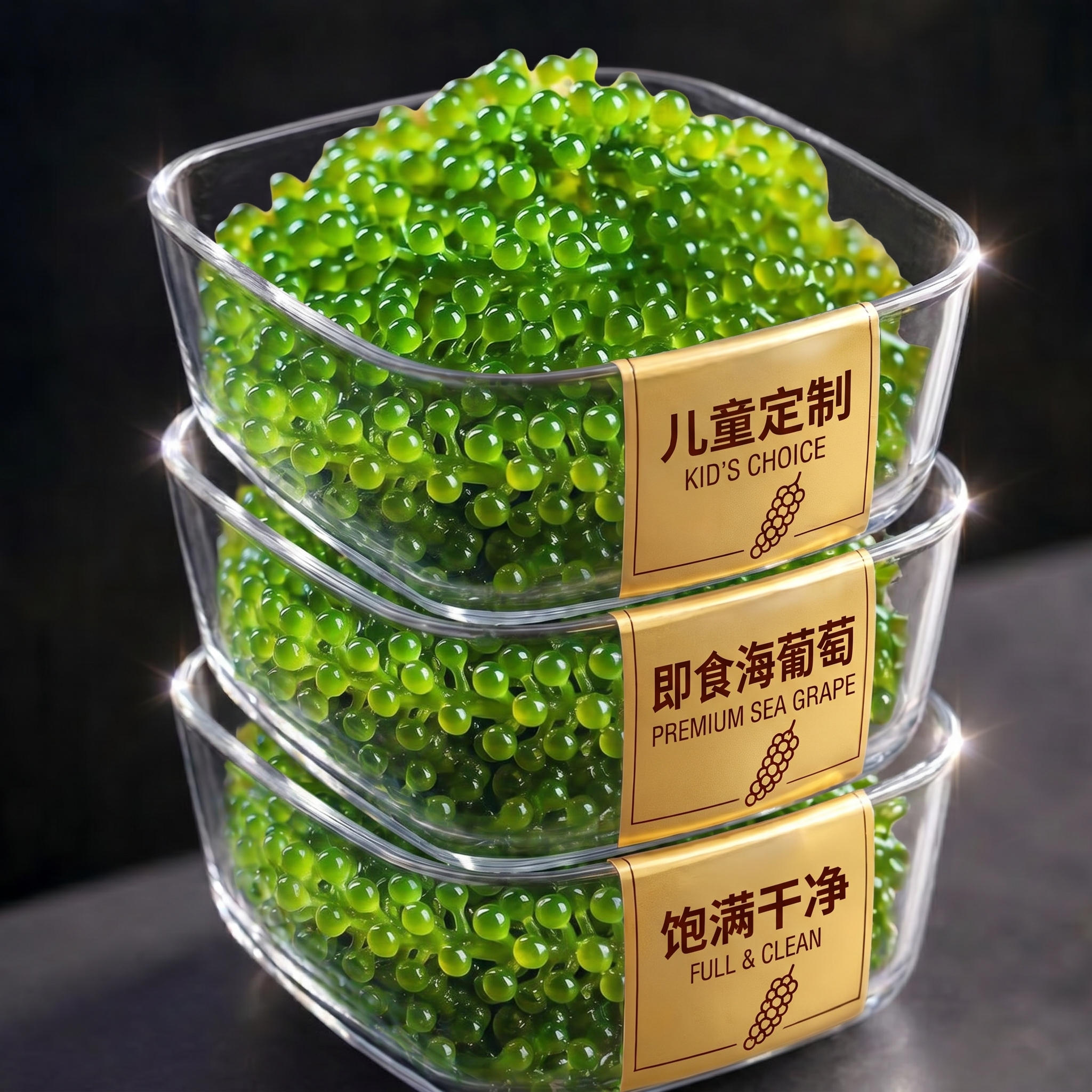 儿童海葡萄即食官方旗舰店小孩吃的健康零食绿色鱼子酱料新鲜盐渍