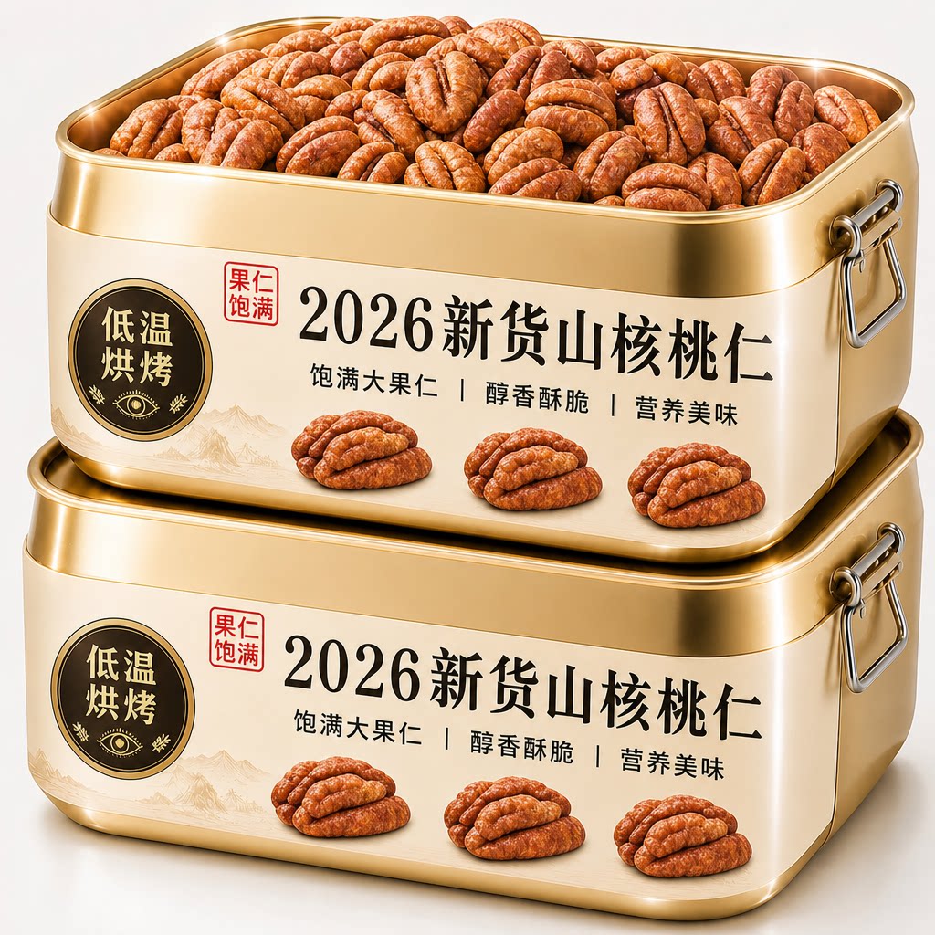 2026年新货野生山核桃仁官方旗舰店小核桃仁过年年货坚果零食炒货