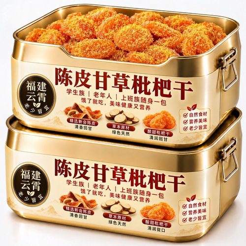 福建云霄老字号陈皮甘草枇杷干官方旗舰店正品原味竹盐甘草枇杷干