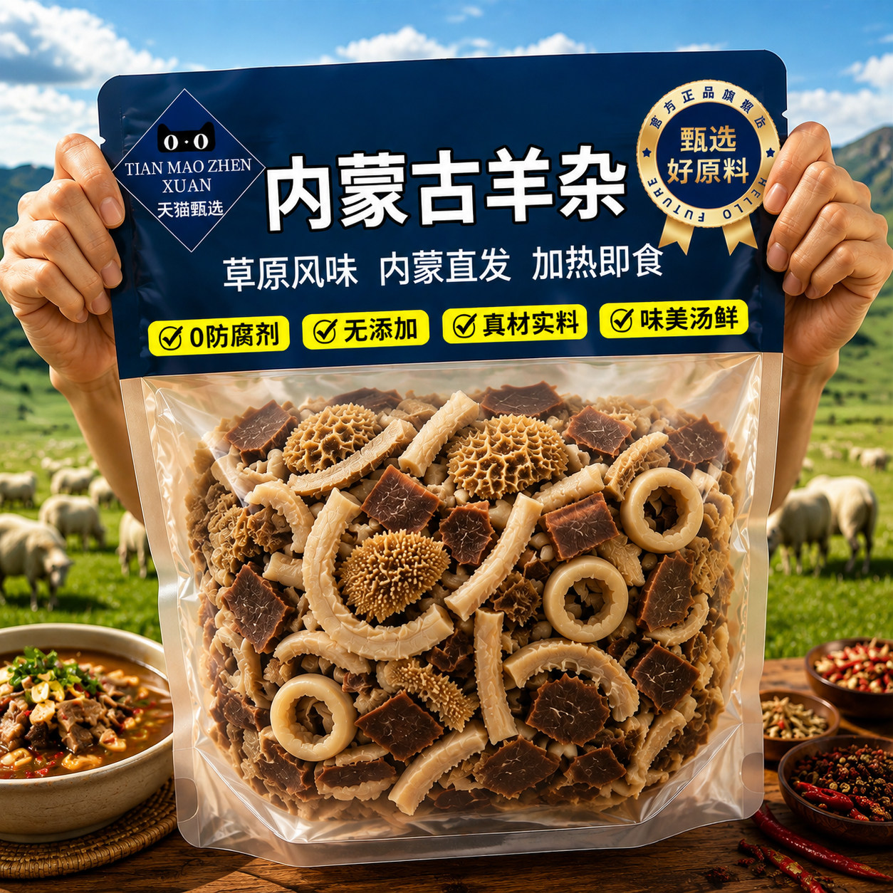 速食羊杂汤正宗内蒙古开袋即食无肝官方旗舰店整套全熟羊杂碎特产