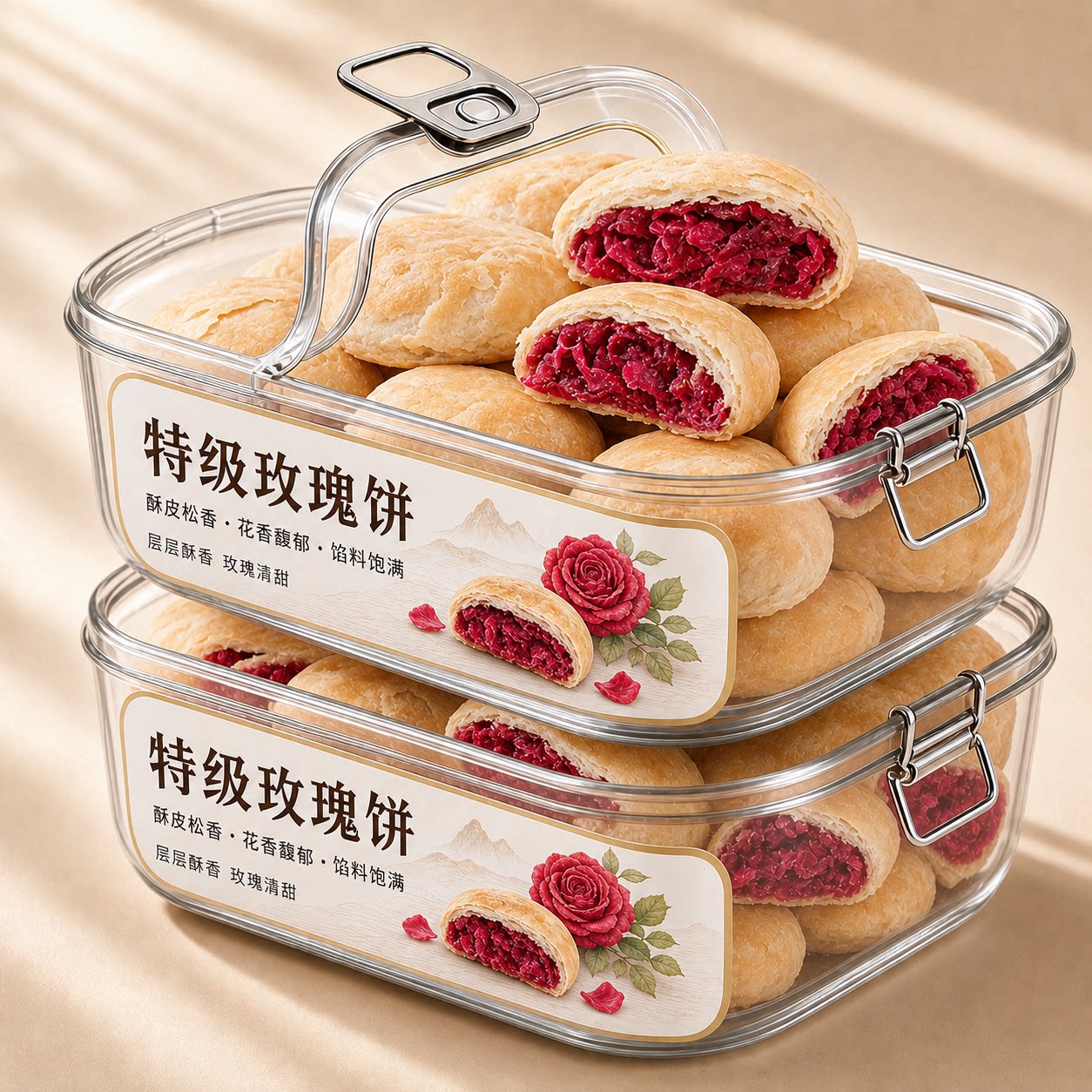鲜花饼云南特产玫瑰花手工老字号中秋礼盒糕点零食品官方旗舰店
