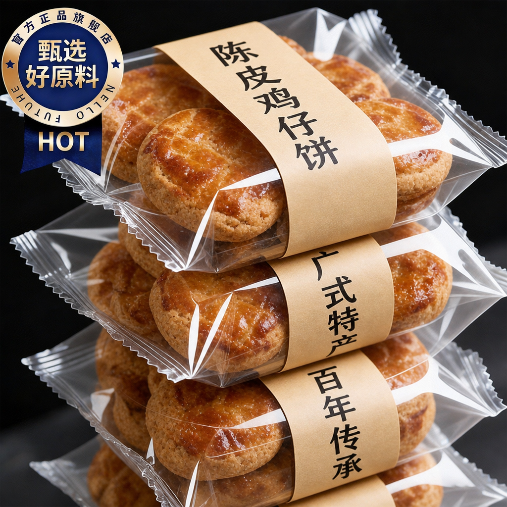 陈皮鸡仔饼正宗广东特产官方旗舰店南乳咸味饼干小吃零食手工糕点
