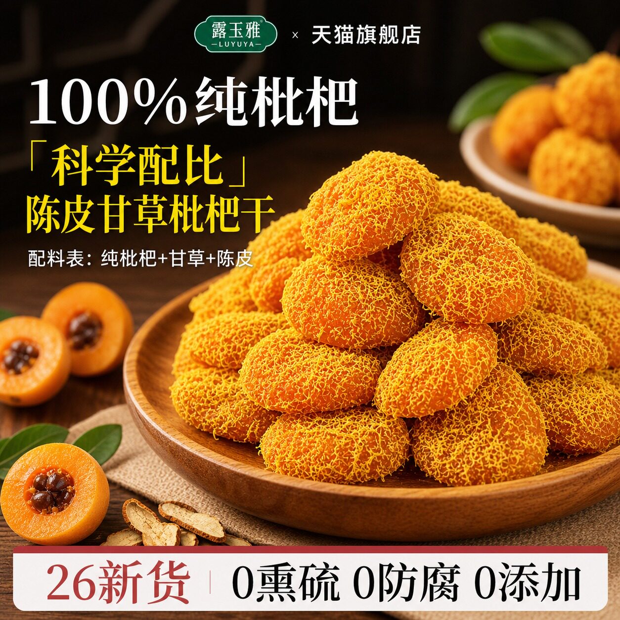 陈皮甘草枇杷干官方旗舰店正品福建云霄特产原味无添加孕妇零食图片