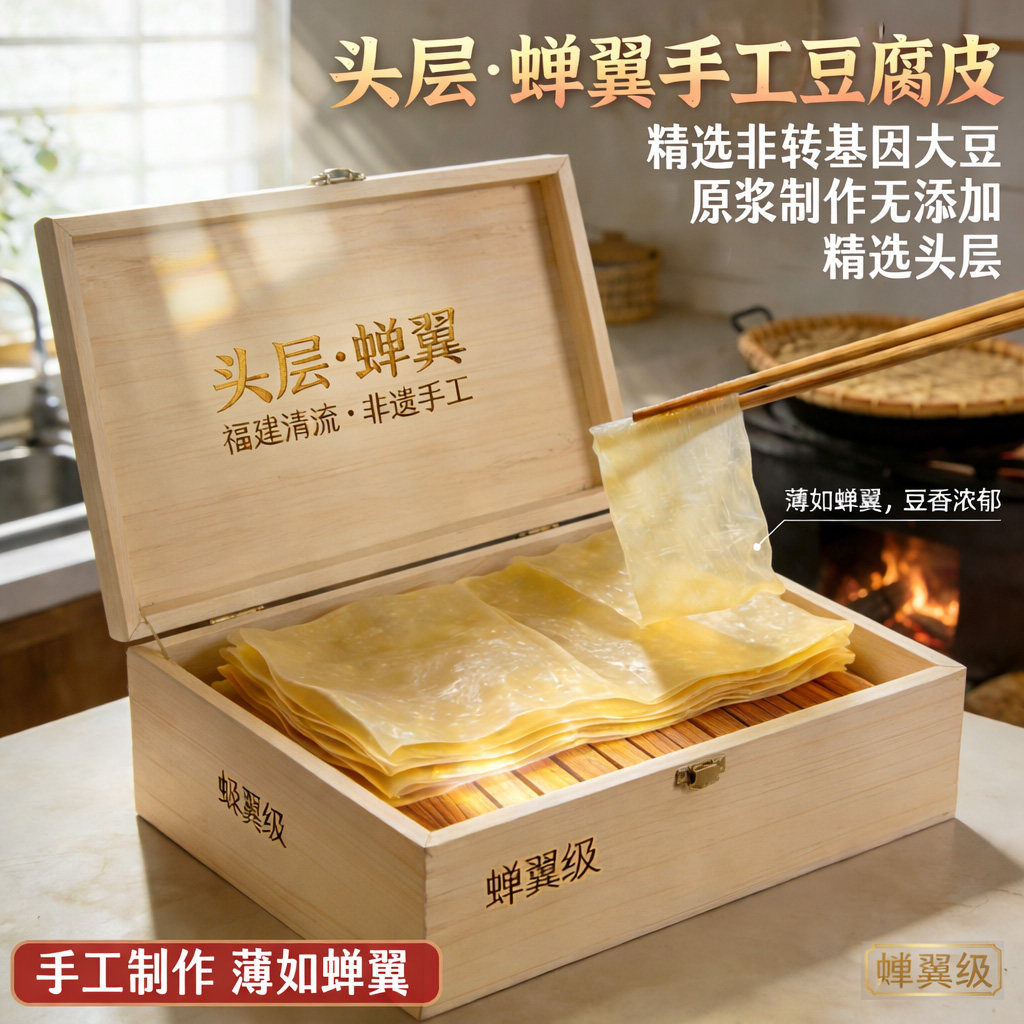 央妈推荐正宗头层蝉翼豆腐皮官方旗舰店手工薄豆皮卷肉响铃卷年货,粮油调味/速食/干货/烘焙,豆腐皮/腐竹/豆制品干货,淘宝优惠券,粉丝福利购,淘宝优惠卷