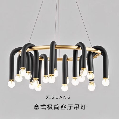 北欧大气网红创意客厅水管吊灯后现代简约餐厅卧室设计师吧台吊灯