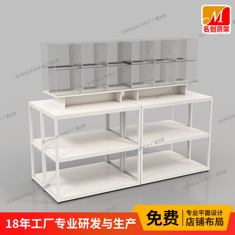 名创堆头展示架精品优品玩具谷子店门口促销流水台双面陈列货架子