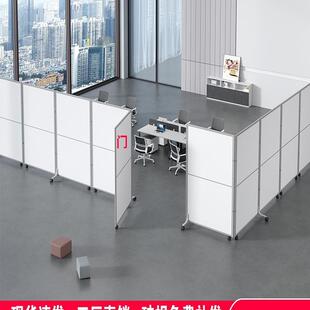 墙移动屏风隔断带轮可活动屏风办公室简约现代折叠推拉门工厂车间