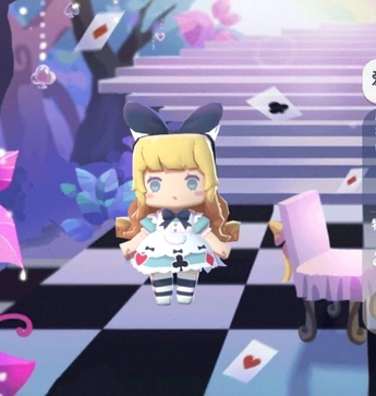 迷你世界爱丽丝幻想童话魔法学院少女一张扑克牌带入一个奇妙世界