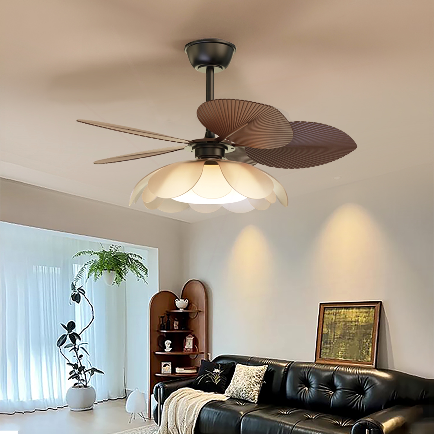 红品爱家法式复古客厅风扇灯中古