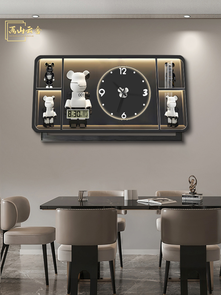 大尺寸表盒挂钟装饰画2024新型无障碍豪华阻塞网络电缆盒万年历挂