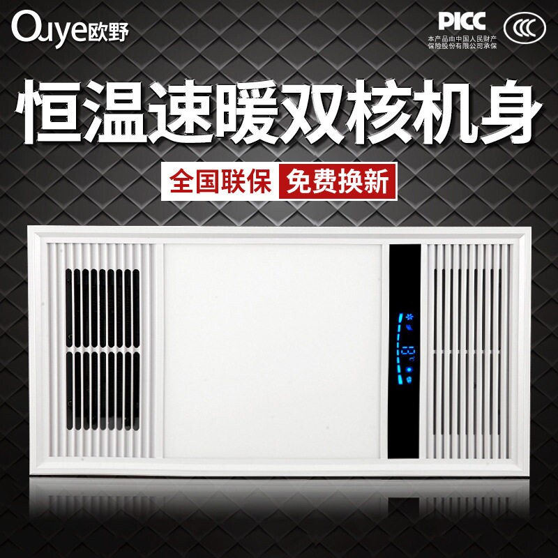 风暖型浴霸灯嵌入式集成吊顶卫生室取暖排气扇照明一体暖风机间浴