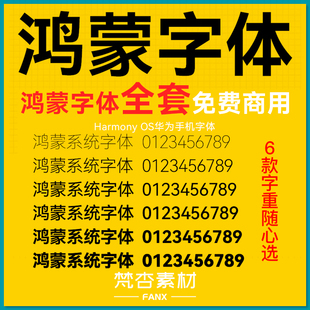鸿蒙字体合集 Sans TTF电脑字体下载HarmonyOS 可商用字体