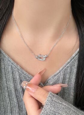 马蹄扣项链18k金饰品不过敏