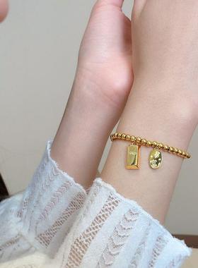 梵可亚宝小金砖转运珠手链饰品