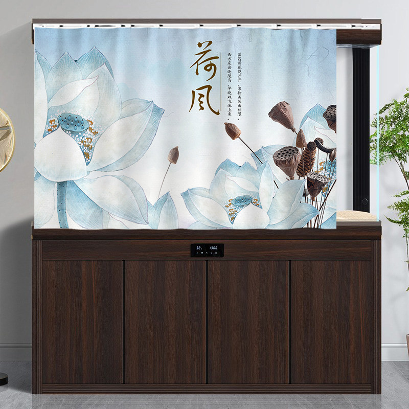 鱼缸遮挡帘窗帘挡光帘底柜架帘遮阳布挂帘遮盖布拉帘布帘子免打孔,居家布艺,门帘,淘宝优惠券,粉丝福利购,淘宝优惠卷