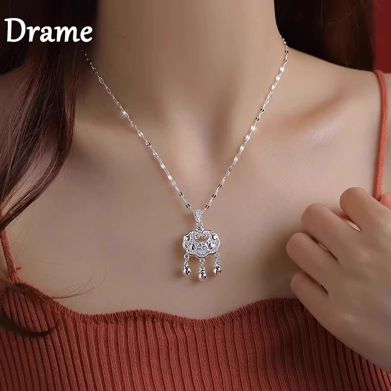 法国Drame平安锁项链999纯银女2025年新款锁骨链新年礼物送女友