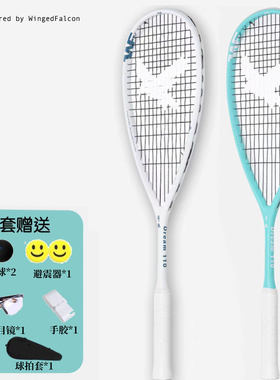 隼张WingedFalcon Force/Dream系列110g专业超轻全碳男女壁球拍