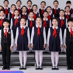儿童合唱团演出服男女童红歌比赛爱国朗诵小学生团体诵读表演服装