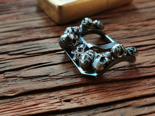 手工银表扣定制复古做旧众生骷髅敢死队乌鸦银扣表带配件针扣包邮