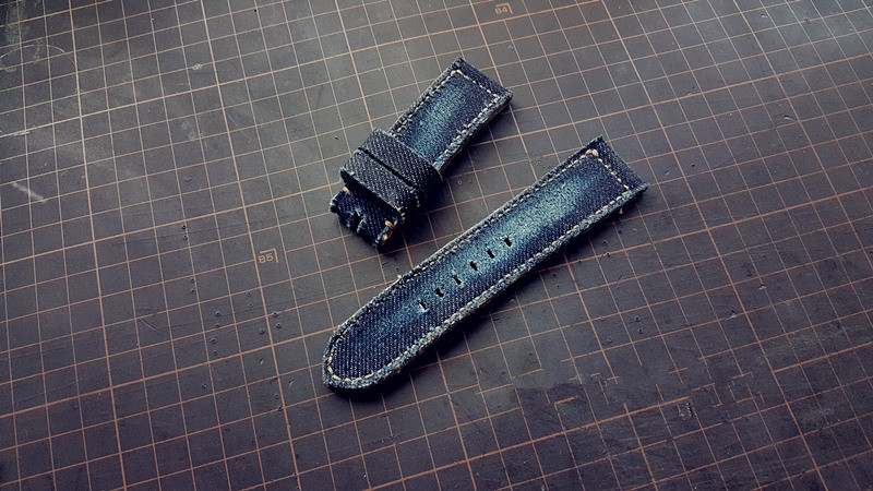 手工表带定制复古牛仔布针扣包邮