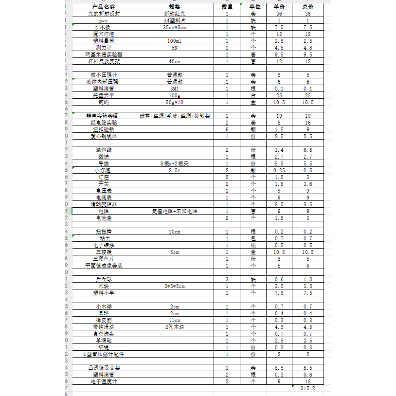 物理初级实验包科学实验定制款