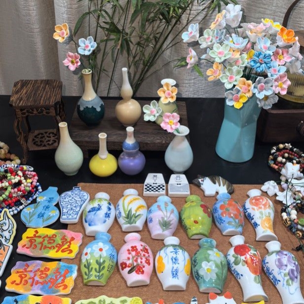 景德镇陶瓷冰箱贴高温手工制作花瓶装饰品创意礼品茶杯家居摆件