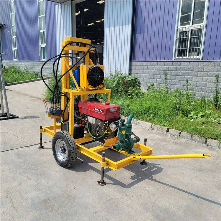 直销小型家用打井机 液压升降用钻井机 柴油动力操作简单100钻井