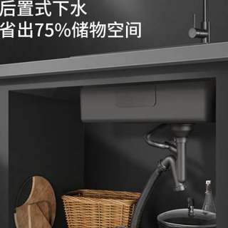 洗菜盆水槽大单槽黑纳米SUS304不锈钢洗碗池厨房家用洗碗槽台下盆