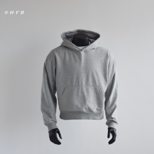 HFB 秋冬新款美式复古cleanfit短款显高男重磅连帽卫衣上衣0039