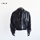 小个子特制款 HFB 美式 短款 皮衣翻领夹克机车外套宽松上衣L155