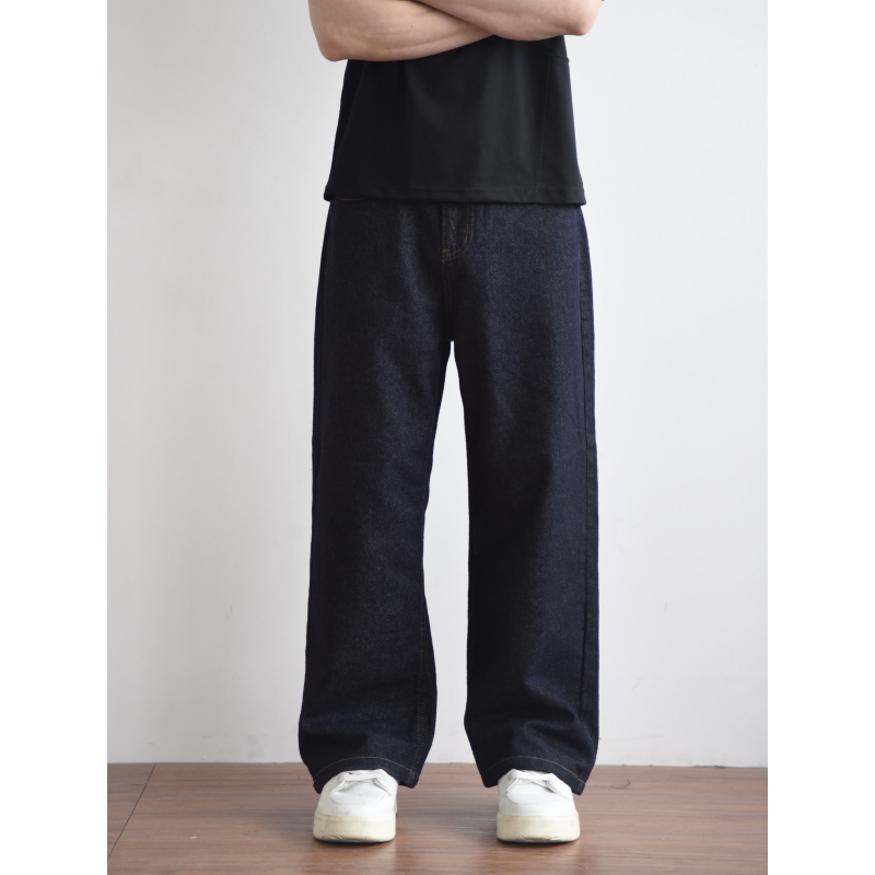 HFB基础直筒水洗原牛深蓝牛仔裤