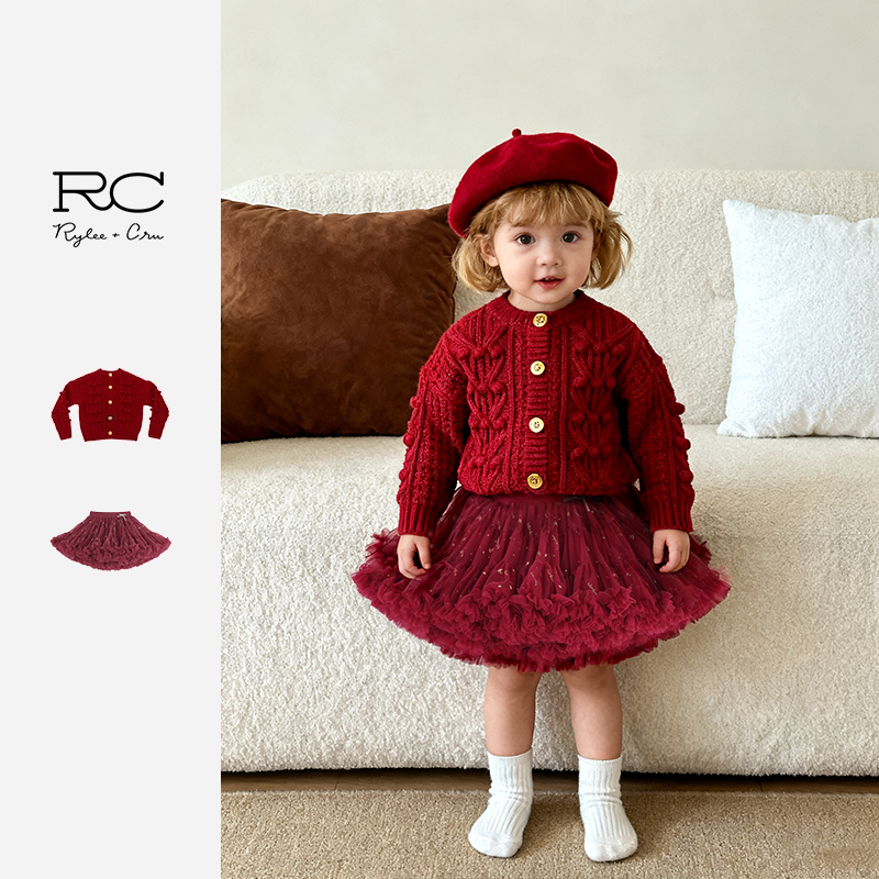 ryleecru秋冬春爆米花毛衣开衫