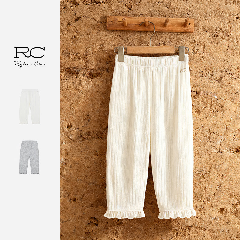 Ryleecru童装商场同款女童裤子儿童休闲裤女宝宝春夏七分打底裤