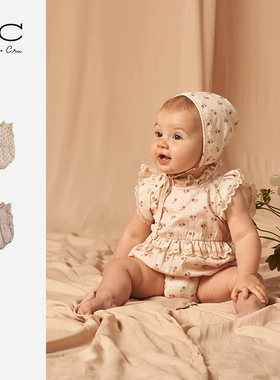 RyleeCru官方纯棉包臀衣连体卫衣RC女童宝宝空调服碎花婴幼儿