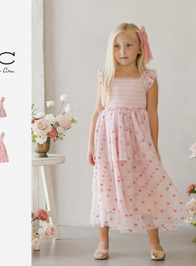 Ryleecru女童宝宝公主裙爱心礼服裙连衣裙RC童装连衣裙商场同款