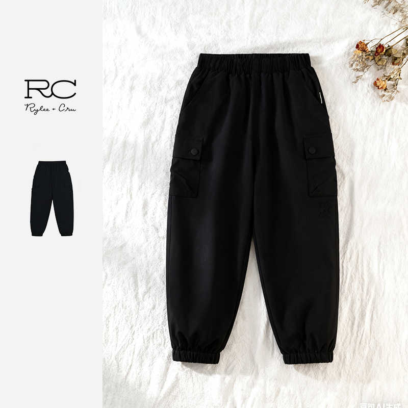 RyleeCru官方正品男童羽绒长裤儿童工装裤25冬2上新