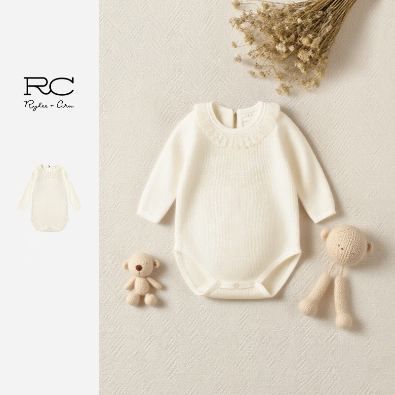 Ryleecru商场同跨包屁衣秋冬女宝连体衣新生儿衣服三角25秋1上新
