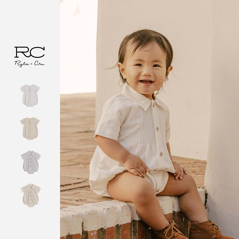 RyleeCru商场同款rc连体衣爬服婴小童幼童男宝夏款包屁衣新生儿