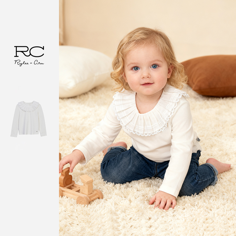 RyleeCru官方正品女童纯色打底衫女孩长袖T恤上衣甜美25秋1上新