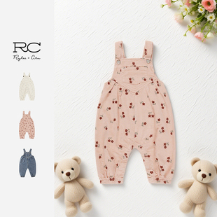 RyleeCru商场同款男童女童牛仔背带裤可爱北欧风儿童宝宝灯芯绒