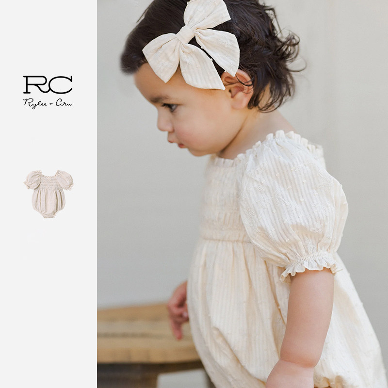 RyleeCru商场同款童装娃娃袖连体衣女童新款包屁衣25夏新款