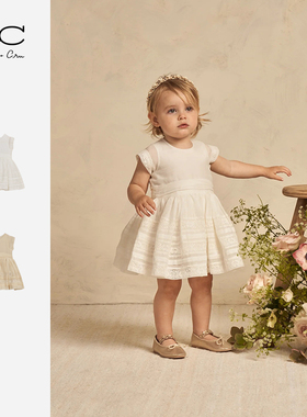 RyleeCru正品女童连衣裙桑蚕丝裙子RC女孩裙子黄玫瑰