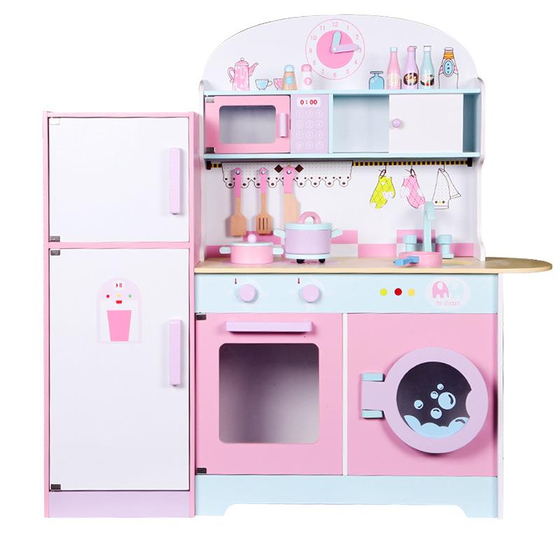 儿童木质大型厨房冰箱过家家玩具幼儿启蒙早教亲子益智过家家玩具