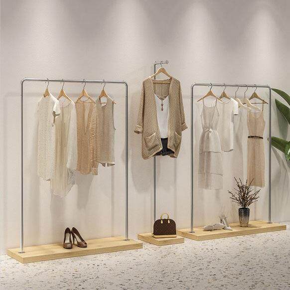 男女装店专用服装展示架网红不锈钢拉丝落地衣架童装货架挂衣架子