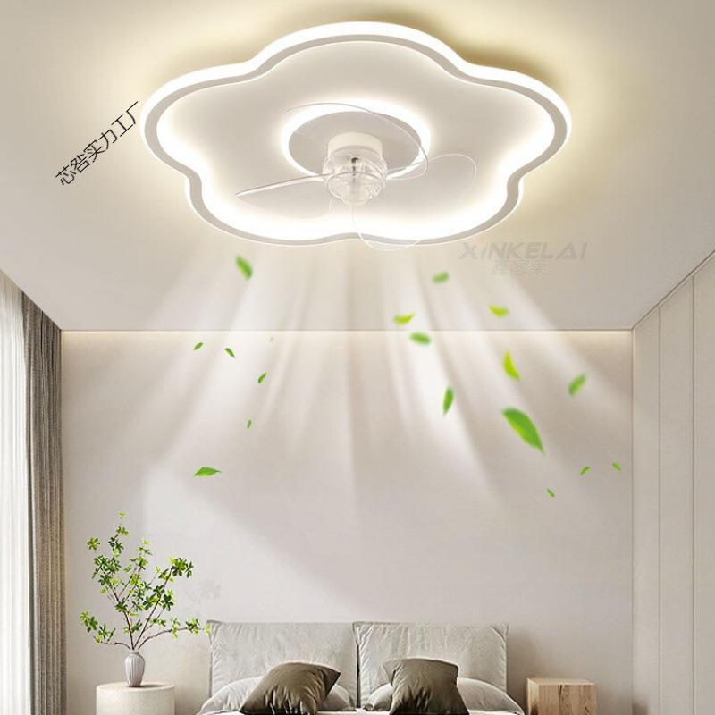 主卧室一体风扇吸顶灯2025年新款现代简约家用智能轻奢风灯风扇柔