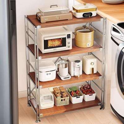 日式置物架落地光轴客厅多层收纳架子厨房阳台储物柜小货架多功能