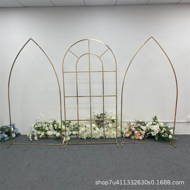 婚庆铁艺架子尖形网格屏风组合拱门婚礼舞台布置背景装饰路引道具