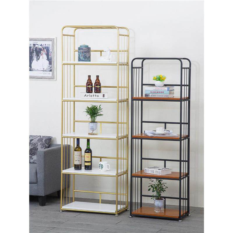 简约客厅置物架家用落地铁艺多层书架卧室装饰储物收纳架子免安装